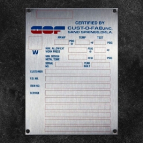 Product ID Aluminum Nameplates